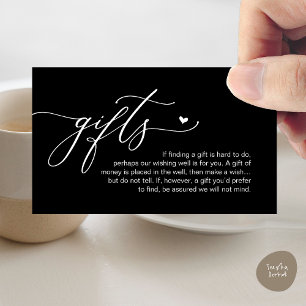 A note on gifts, Modern Romantic Wedding Enclosure Card