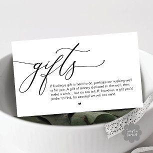 A note on gifts, Modern Romantic Wedding Enclosure Card
