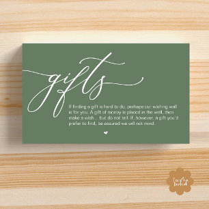 A note on gifts, Modern Romantic Wedding Enclosure Card