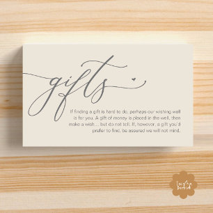 A note on gifts, Modern Romantic Wedding Enclosure Card
