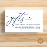 A note on gifts, Modern Romantic Wedding  Enclosure Card<br><div class="desc">Celebrate the beginning of your journey together with our elegantly crafted "gifts" wedding invitation enclosed card in black white theme. Featuring a sophisticated blend of modern script and romantic allure, each card is meticulously designed to convey the essence of your special day. Perfectly suited for couples seeking a unique way...</div>