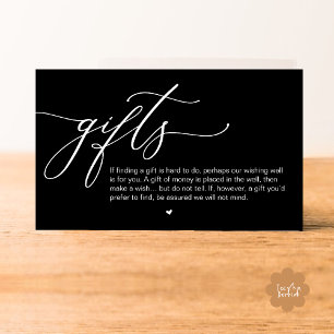 A note on gifts, Modern Romantic Wedding  Enclosure Card