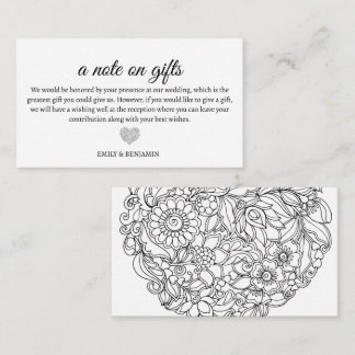 A Note On Gifts Wedding Enclosure Card