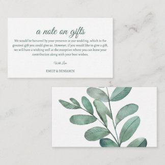 A Note On Gifts Wedding Enclosure Card