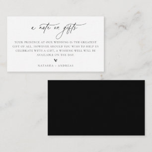 A Note On Gifts Wedding Enclosure Card