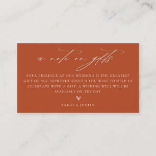 A Note On Gifts Wedding Enclosure Card