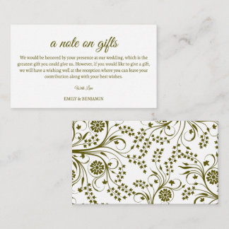 A Note On Gifts Wedding Enclosure Card
