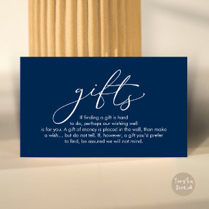 A note on gifts, wedding honeymoon wish enclosure card