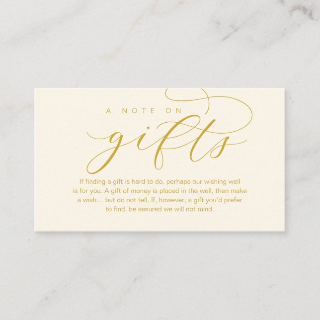 A Note On Wedding Gifts, Beautiful Elegance Luxury Enclosure Card (Front)