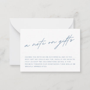 A Note on Wedding Gifts Card