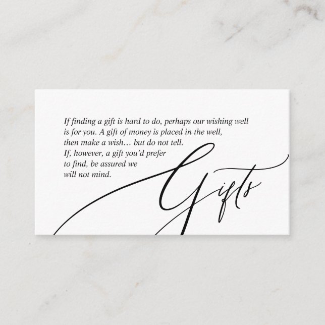 A Note On Wedding Gifts, Modern Creative Enclosure Card (Front)