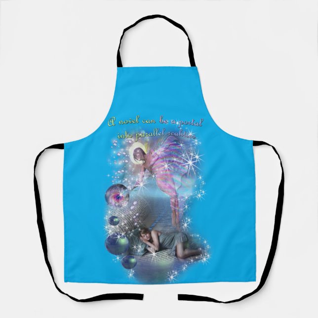 A novel can be a portal into parallel realities  apron (Front)