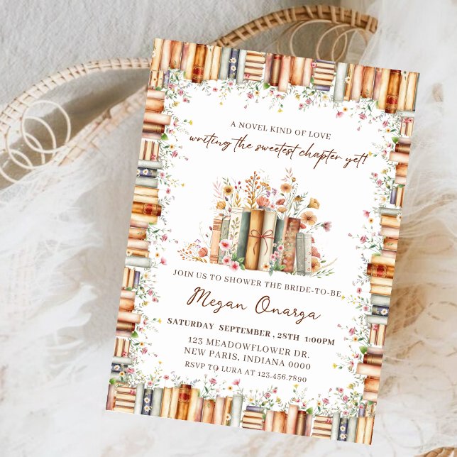 A Novel Kind of Love Book Theme Bridal Shower   Invitation (Creator Uploaded)