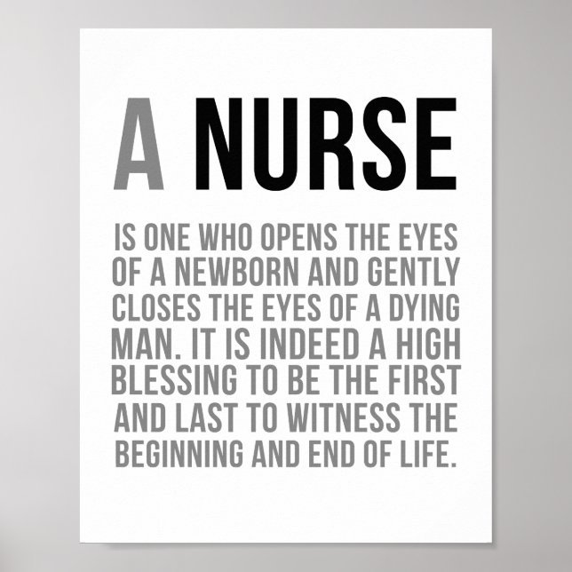 A Nurse Is One Who Opens The Eyes Poster (Front)
