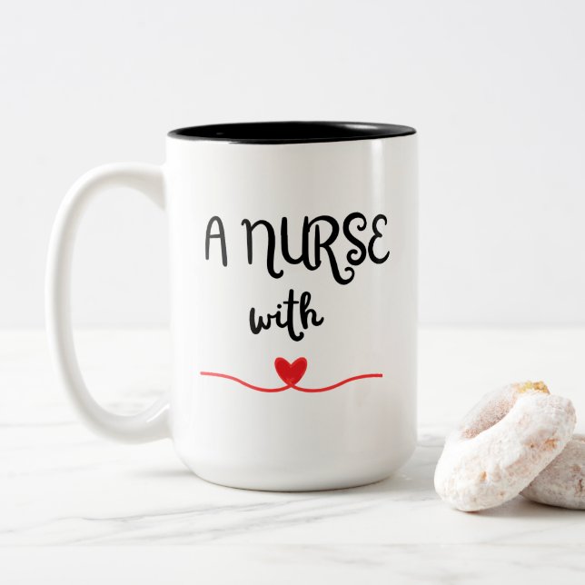 A Nurse With Heart Mug (With Donut)