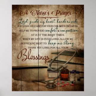 A Nurse's Prayer Inspirational & Motivational Poster
