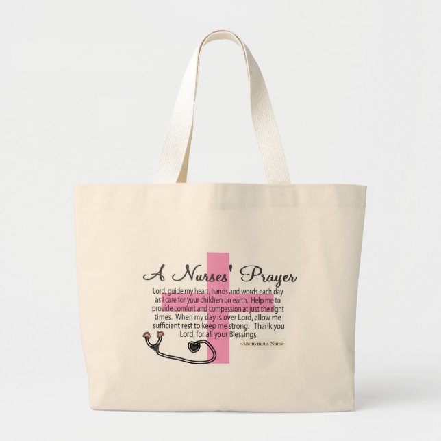 A Nurses PRAYER Large Tote Bag (Front)