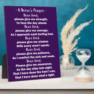 A Nurse's Prayer Photo Plaque with Easel