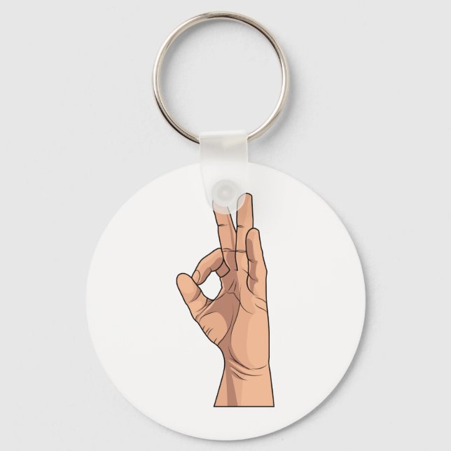 A OK ~ Hand Sign and Gestures a-ok Key Ring (Front)