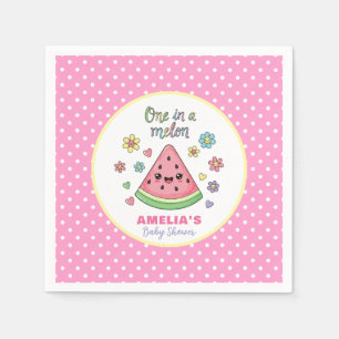 A One in a Melon Celebration Baby Shower Paper Napkin