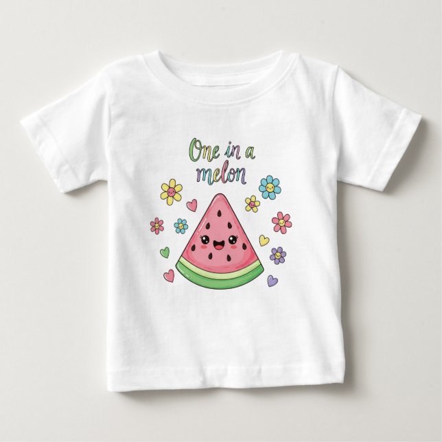 A One in a Melon Custom Name Baby T-Shirt (Front)