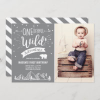 A Onederful Wild Adventure Birthday Invitation Boy