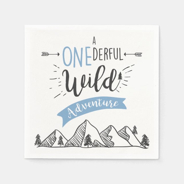 A Onederful Wild Adventure Paper Napkins Boy (Front)