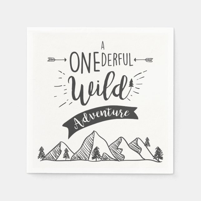 A Onederful Wild Adventure Paper Napkins Boy (Front)