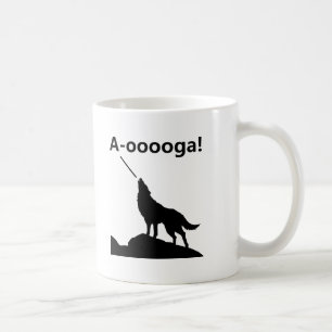 "A-OOOOOOGA!" Wolf Funny Mug