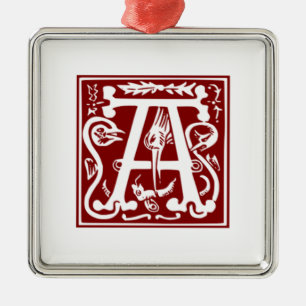 A - Ornamental Alphabet Metal Tree Decoration