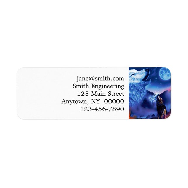 A pack of wolves on a dark night return address label (Front)