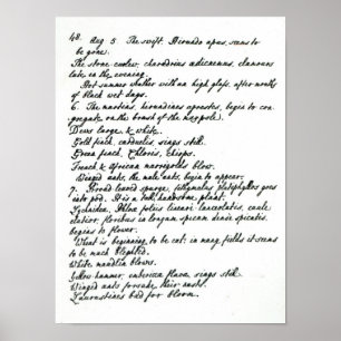 A page from the diary of Rev. James Woodforde Poster