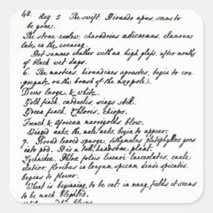 A page from the diary of Rev. James Woodforde Square Sticker