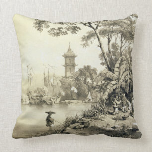 A Pagoda on the Macao-Canton Canal, plate 21 from Cushion