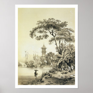 A Pagoda on the Macao-Canton Canal, plate 21 from Poster