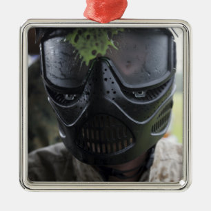 A paintball round metal tree decoration