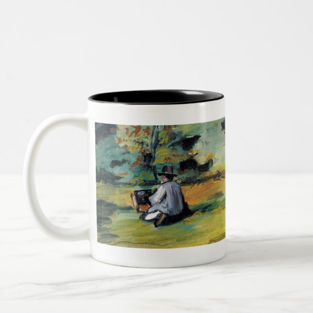 A Painter At Work - Paul Cezanne - c1874 Two-Tone Coffee Mug (Left)