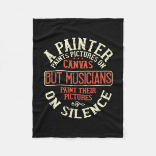 A Painter Paints Pictures On Canvas. Fleece Blanket