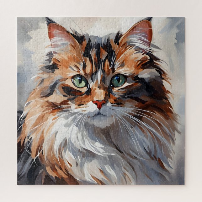 A painting of a cat portrait. jigsaw puzzle (Vertical)