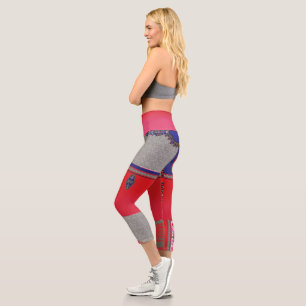 a painting of a woman in a pink dress capri leggings