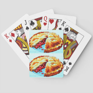 a pair of cherry pies playing cards