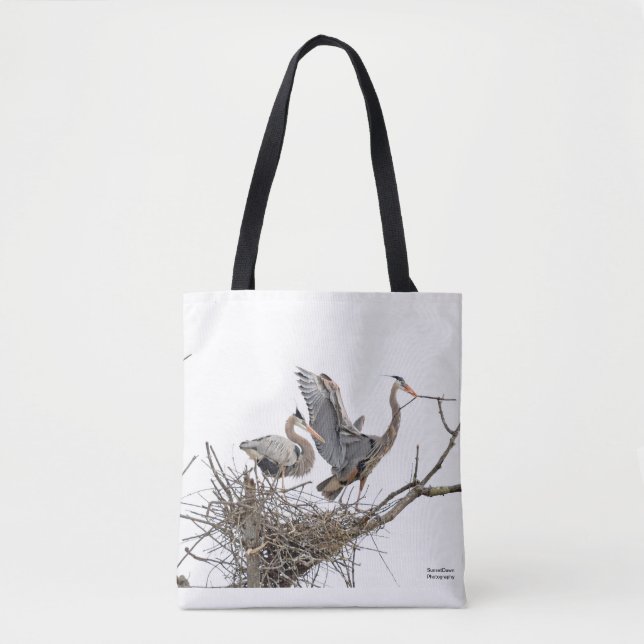 A pair of Great Blue Herons Tote Bag (Front)