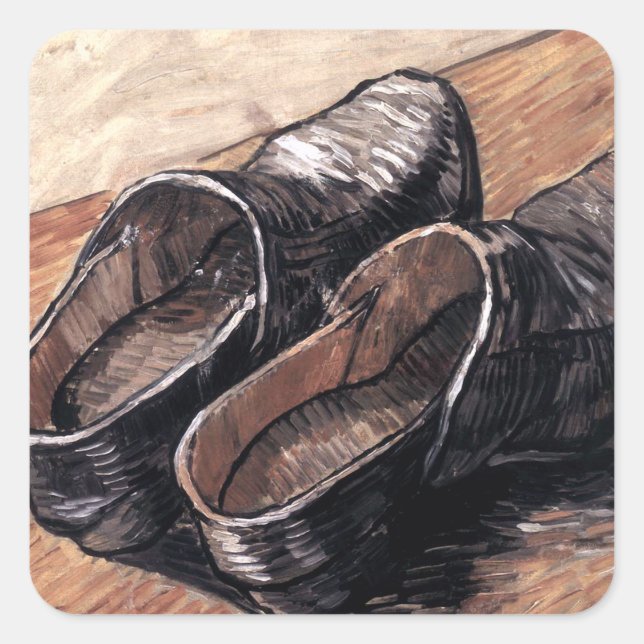 A Pair of Leather Clogs - Van Gogh Square Sticker (Front)