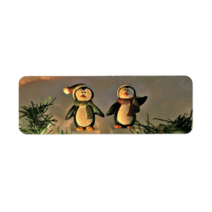 A Pair of Penguins Return Address Label