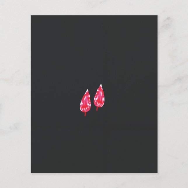 a pair of red leaves on a black background flyer (Front)