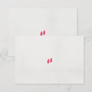 a pair of red leaves on a black background thank you card