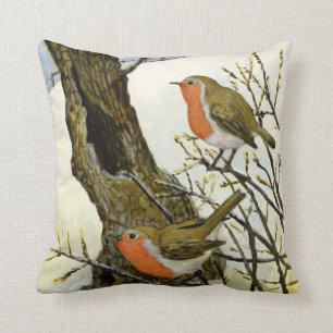 A Pair of Robins Cushion