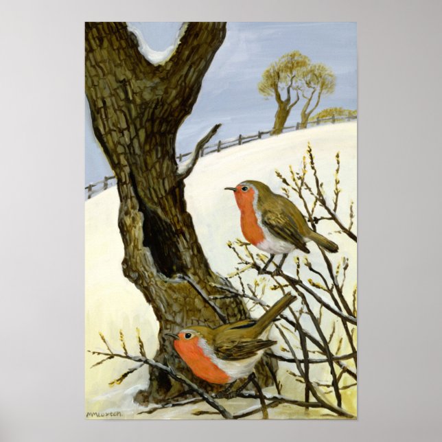 A Pair of Robins Poster (Front)