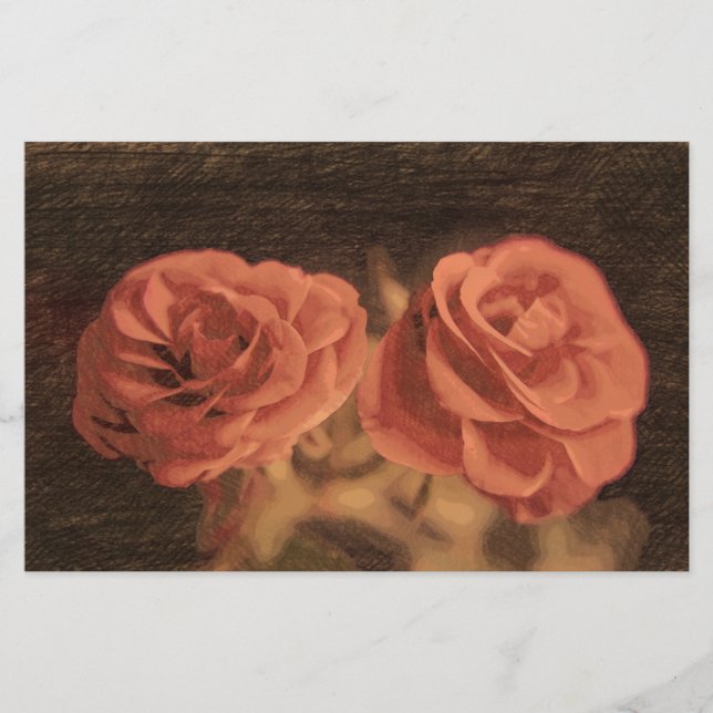 A pair of roses in sketch3 stationery (Front)