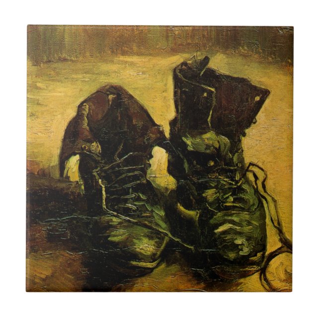 A Pair of Shoes by Vincent van Gogh Ceramic Tile (Front)